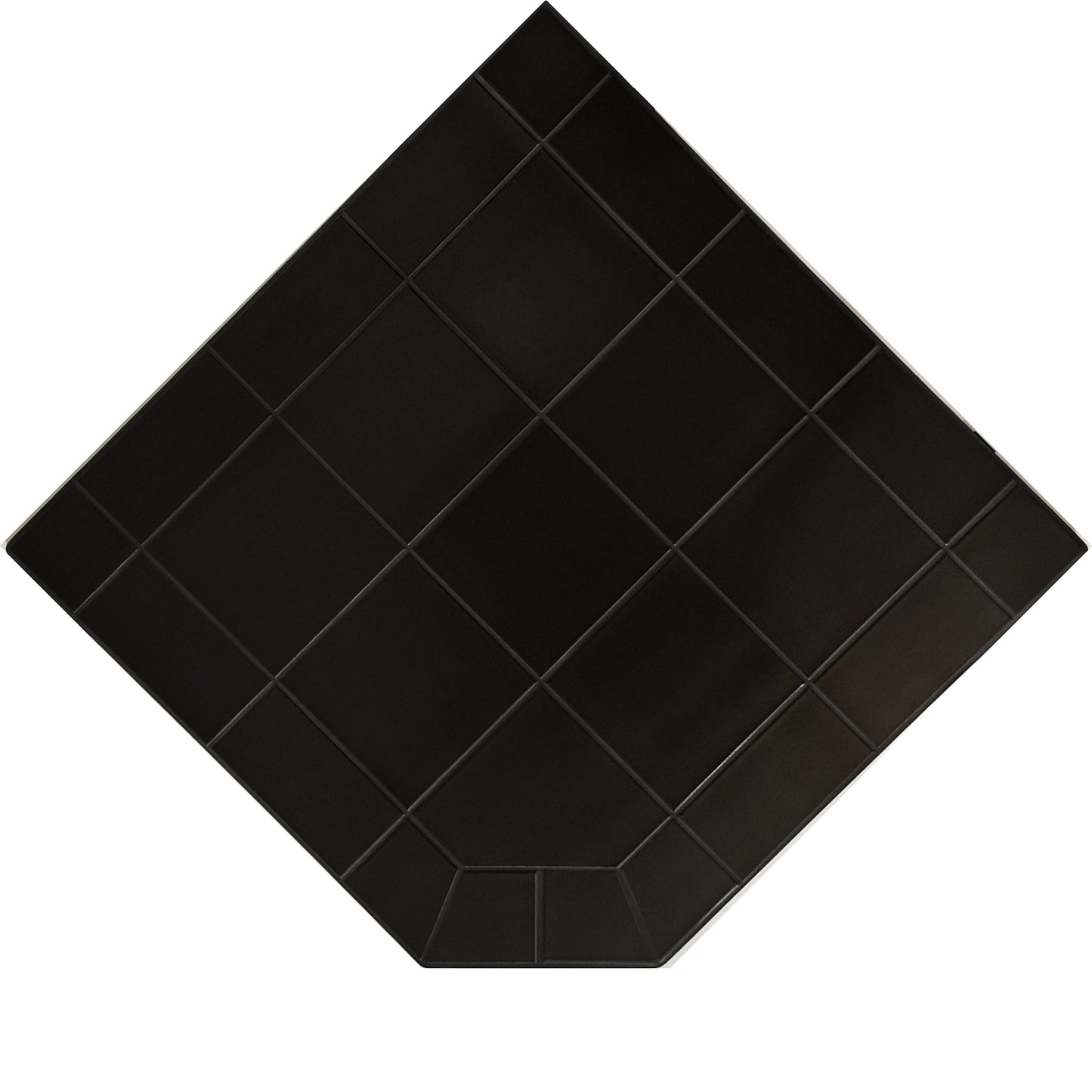 Dominus Heat Corner Hearth Pad in Black Knight Tile
