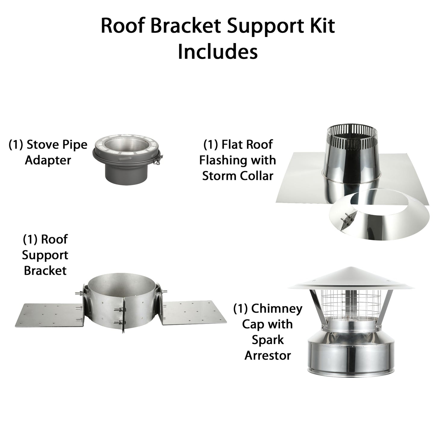Roof Support Kit for 8" Inner Diameter Chimney Pipe