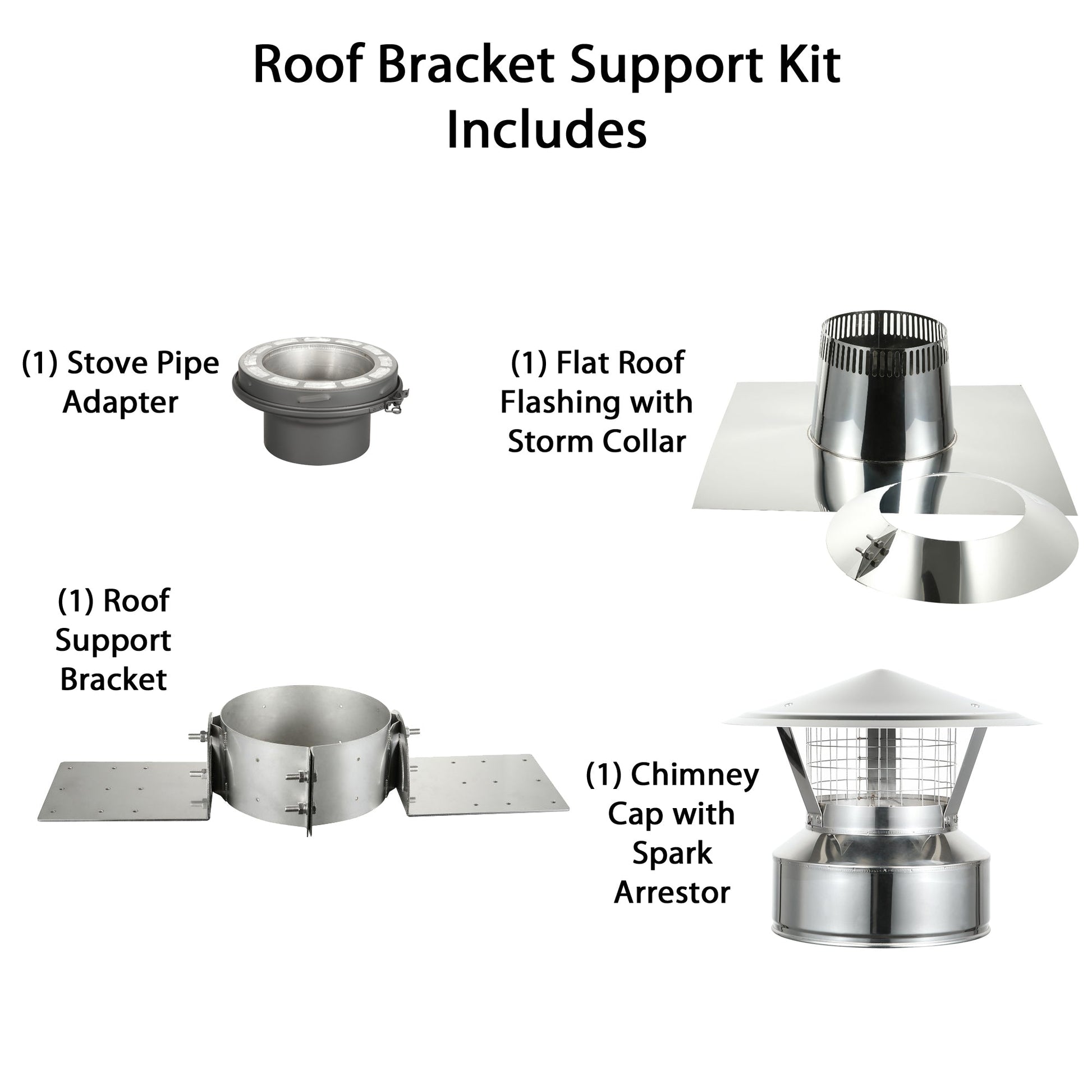 Roof Support Kit for 8" Inner Diameter Chimney Pipe