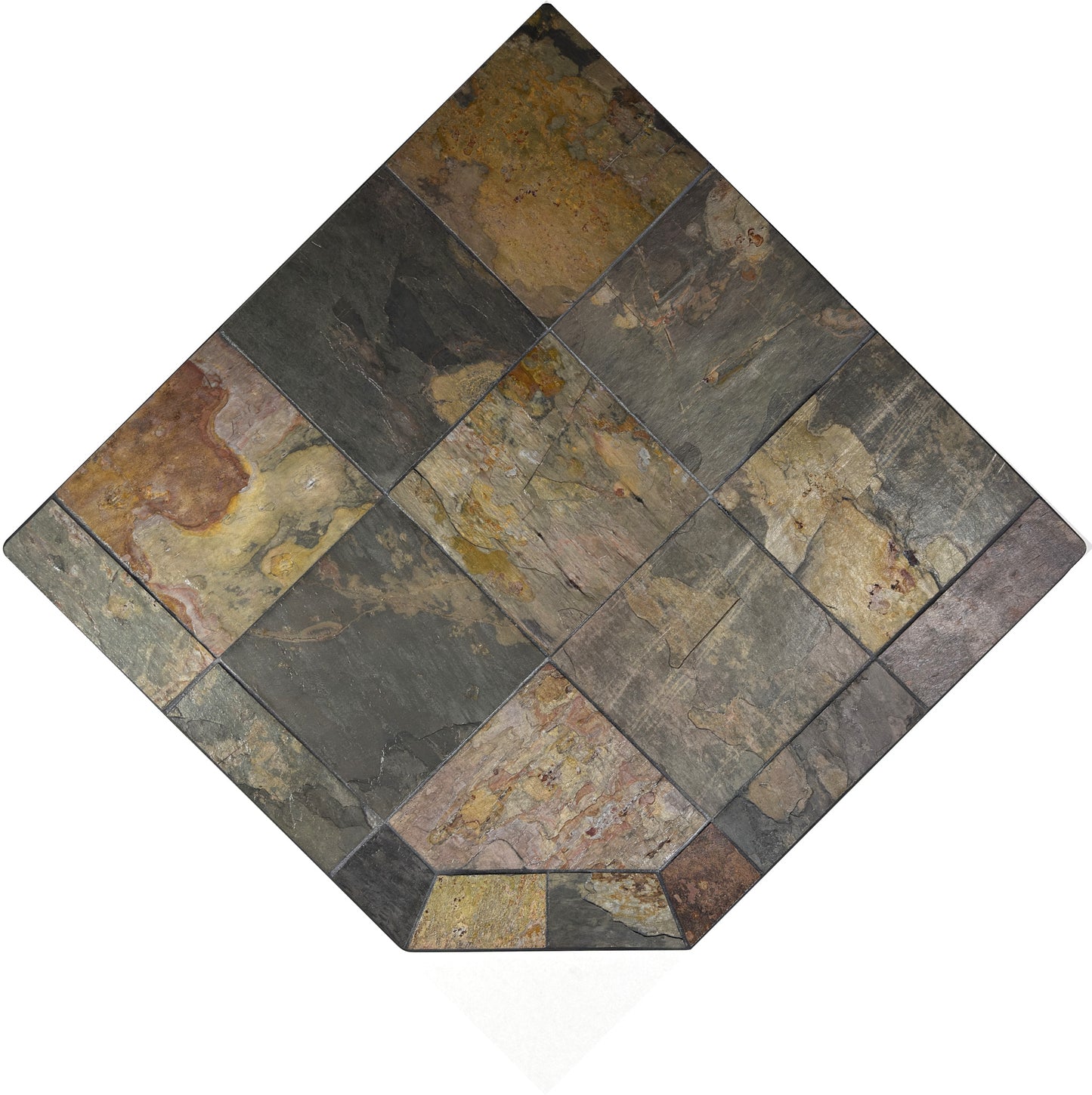Dominus Heat Corner Hearth Pad - Peacock Slate - Dominusheat