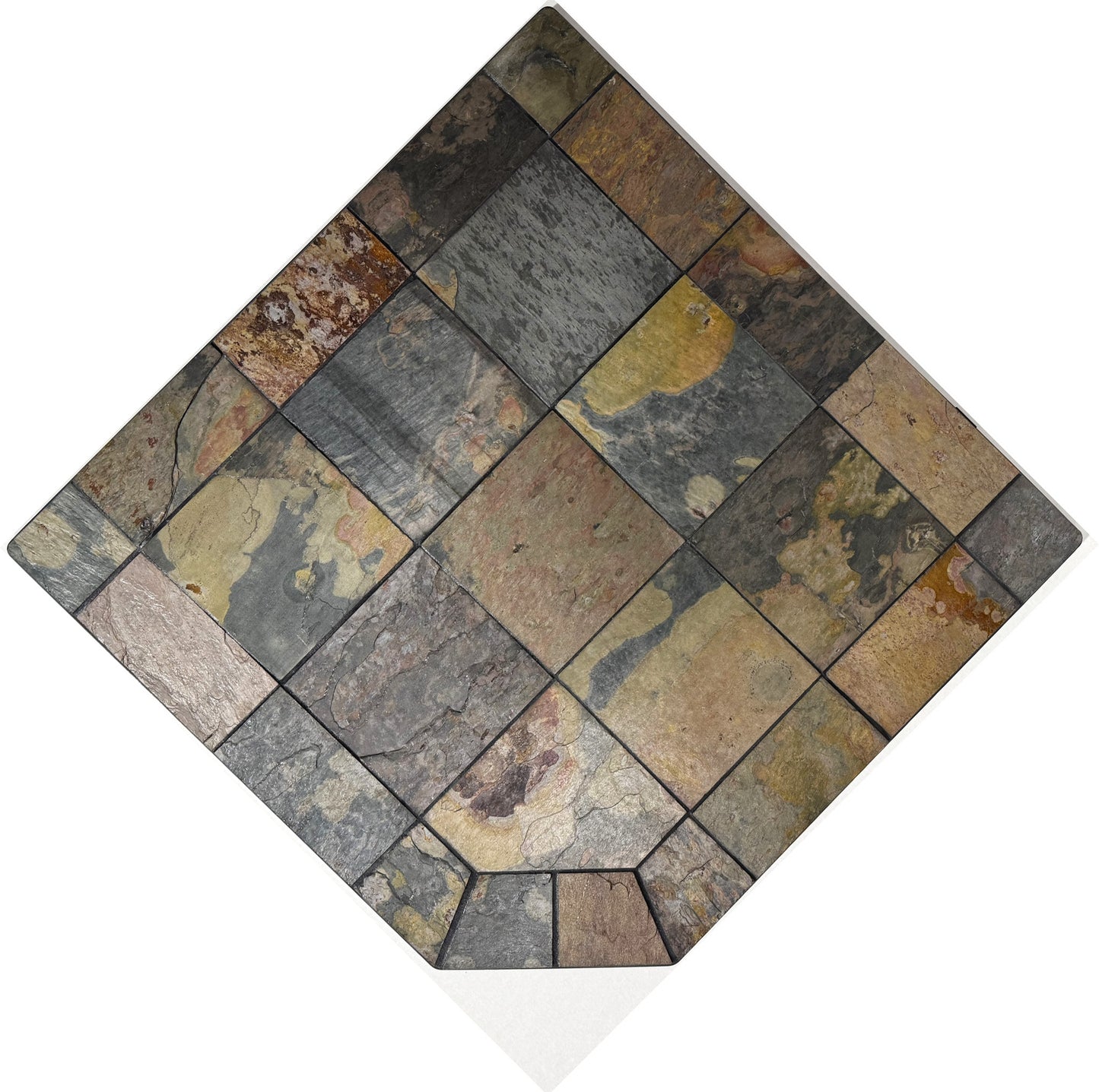 Dominus Heat Corner Hearth Pad - Peacock Slate - Dominusheat
