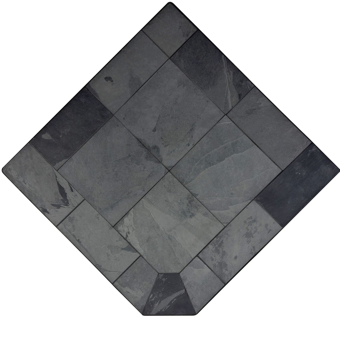 Dominus Heat Corner Hearth Pad - Smokey Grey Slate