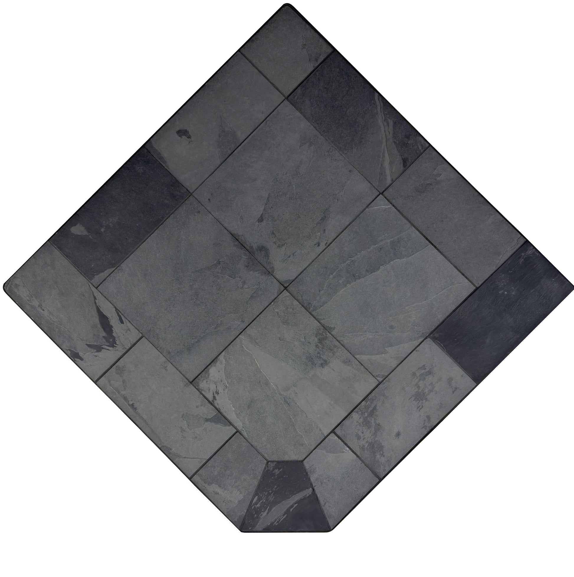 Dominus Heat Corner Hearth Pad - Smokey Grey Slate - Dominusheat