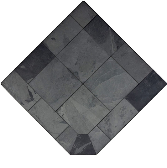 Dominus Heat Corner Hearth Pad - Smokey Grey Slate - Dominusheat