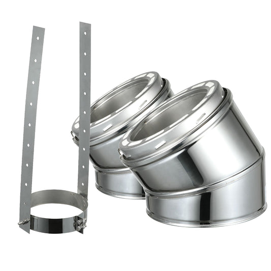 15 Degree Elbow Kit for 8" Inner Diameter Chimney Pipe