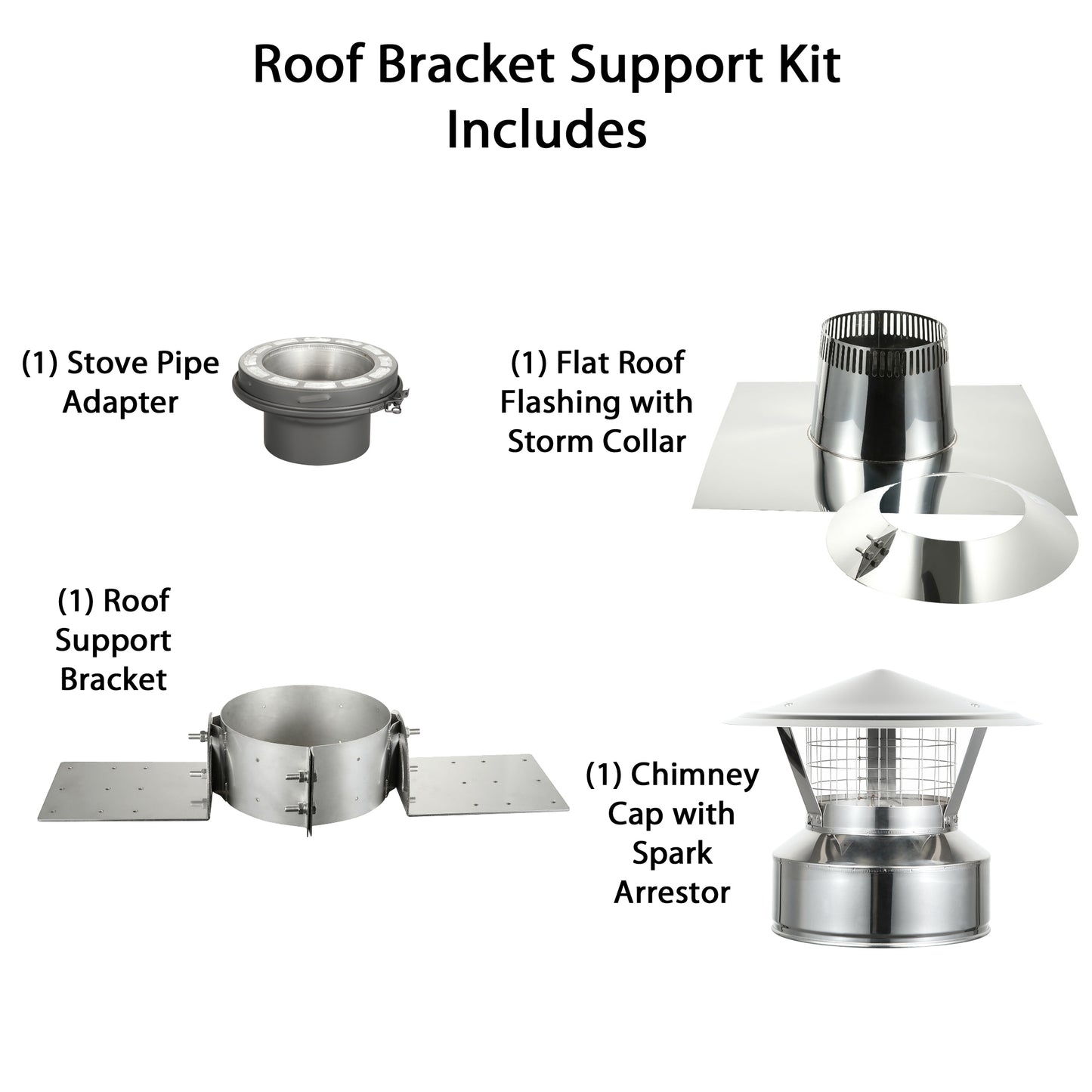 Roof Support Kit for 6" Inner Diameter Chimney Pipe