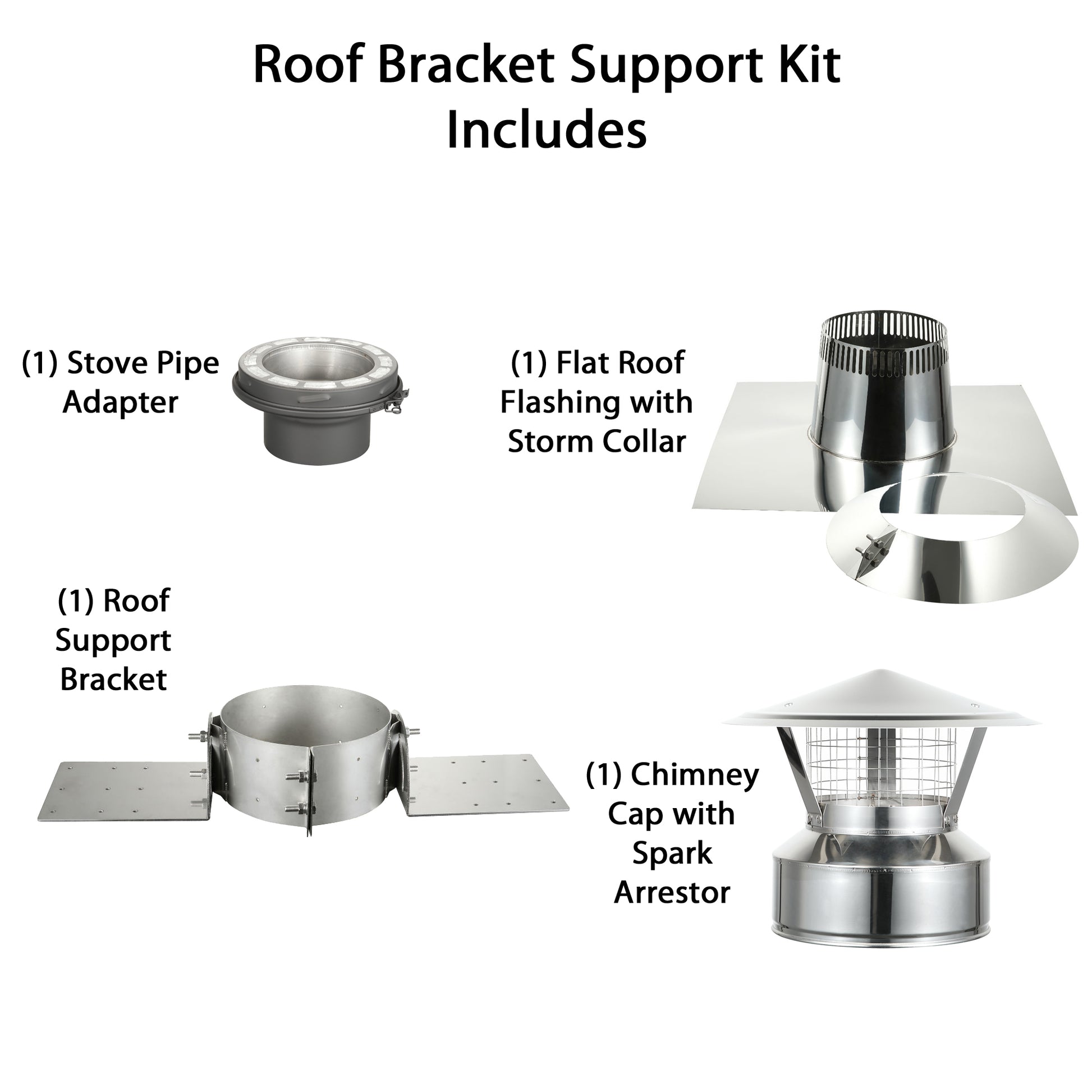 Roof Support Kit for 6" Inner Diameter Chimney Pipe
