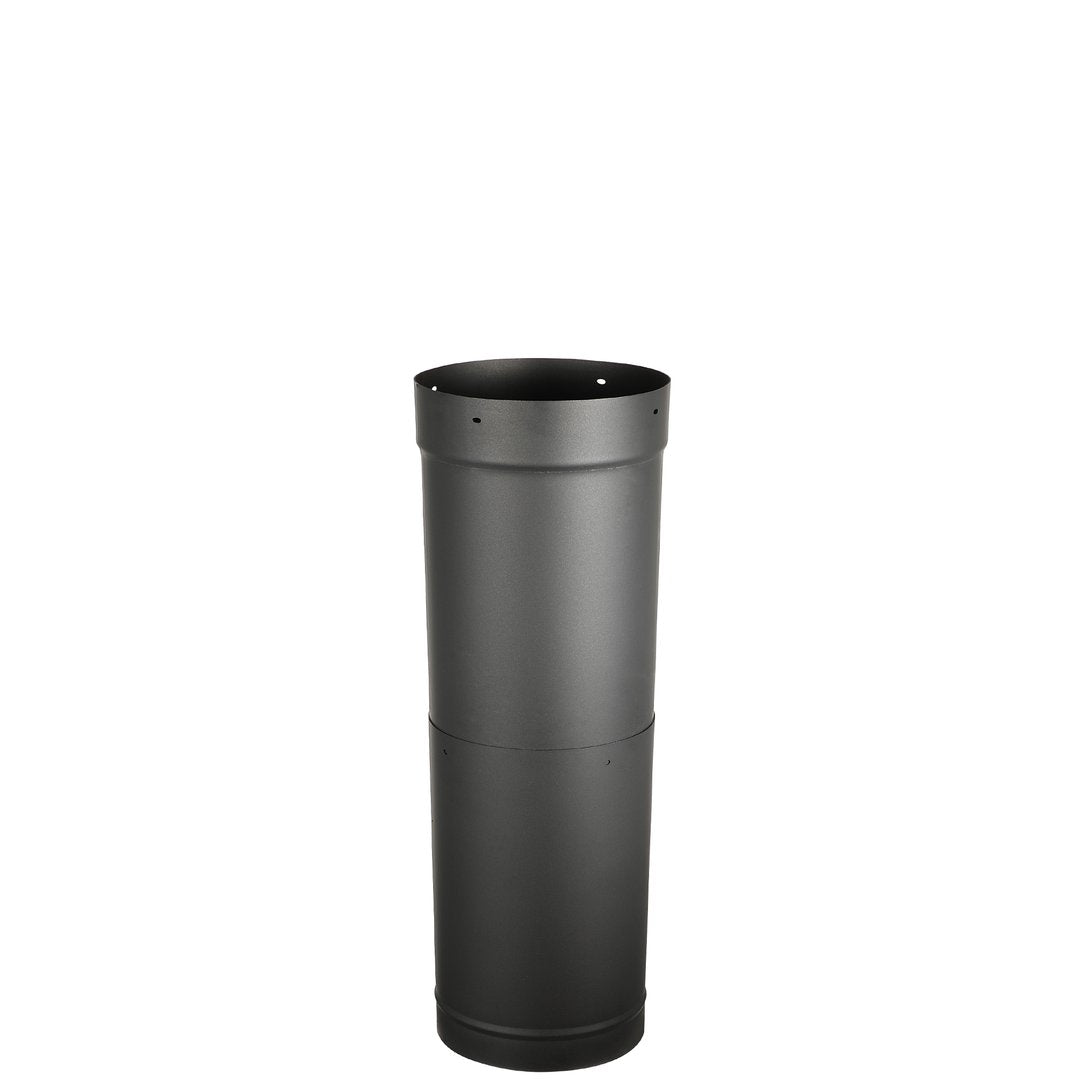 6" Diameter x 18"-30" Telescoping Single Wall Black Stove Pipe