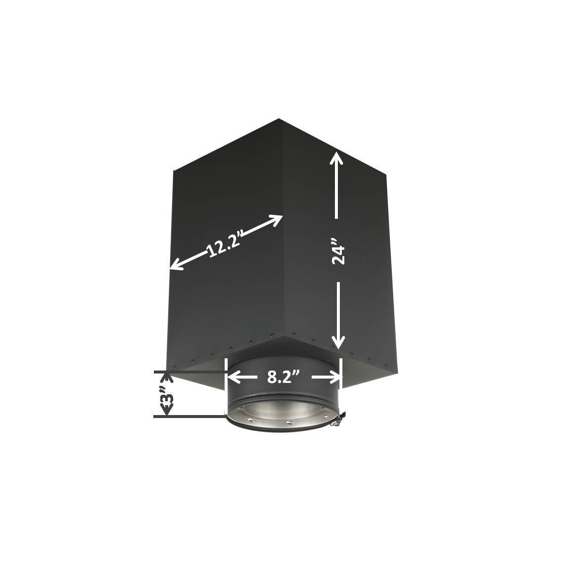 24" Square Ceiling Support Box for 6" Diameter Chimney Pipe