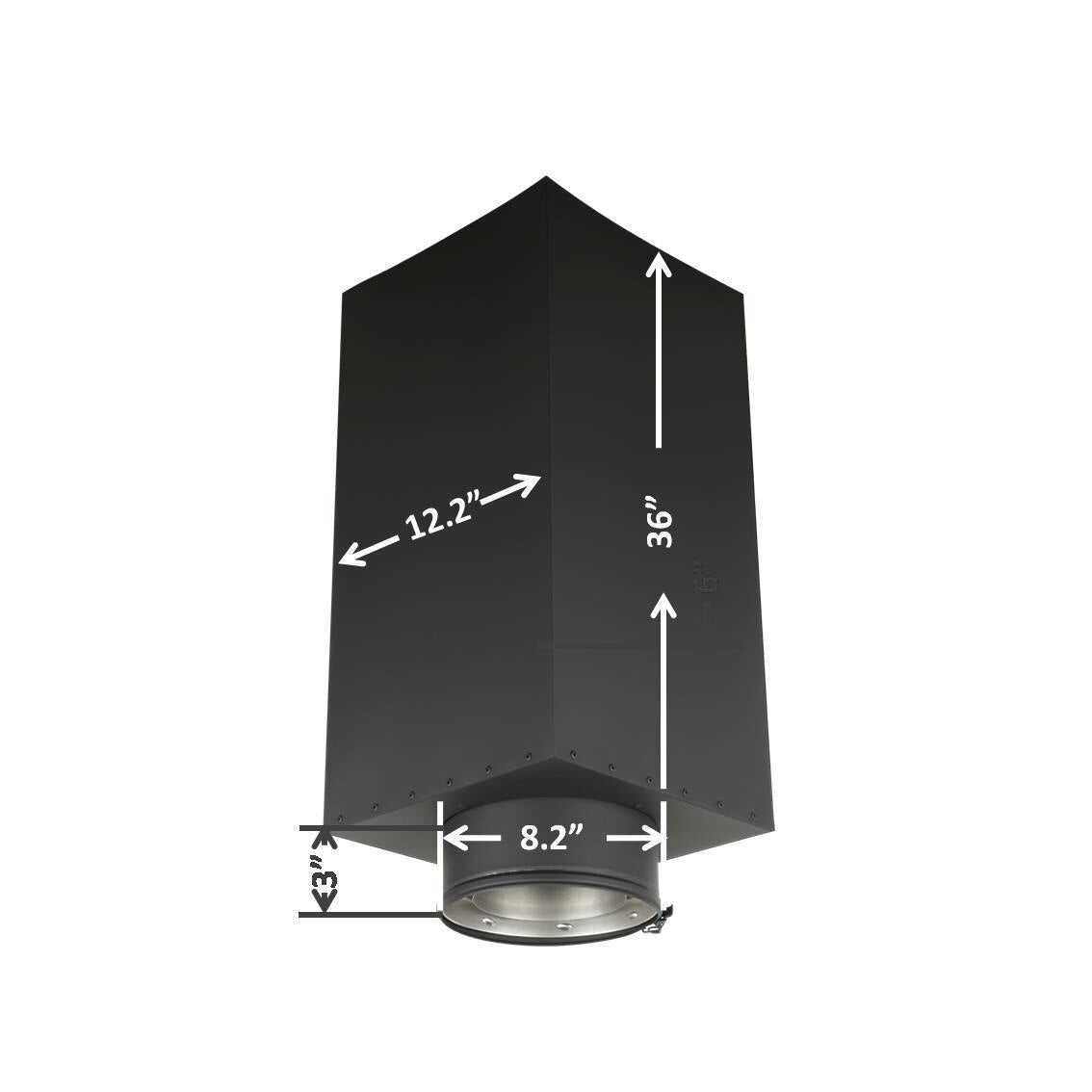 36" Square Ceiling Support Box for 6" Inner Diameter Chimney Pipe
