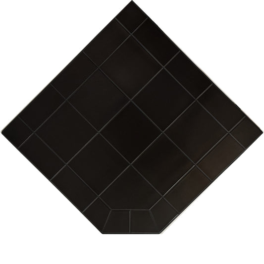 Dominus Heat Corner Hearth Pad in Black Knight Tile
