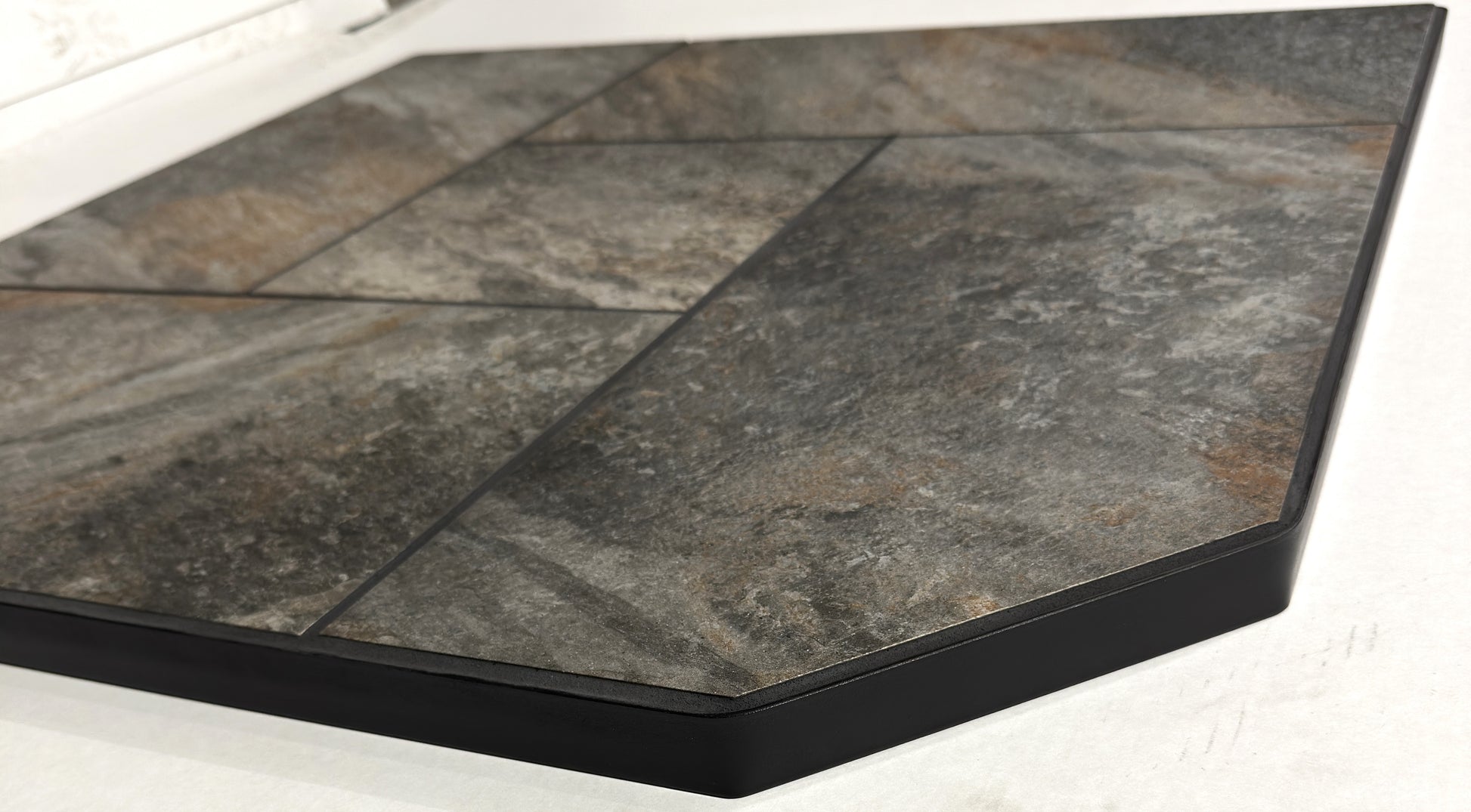 Dominus Heat Hearth Pad Edge View - Iron Quartzite