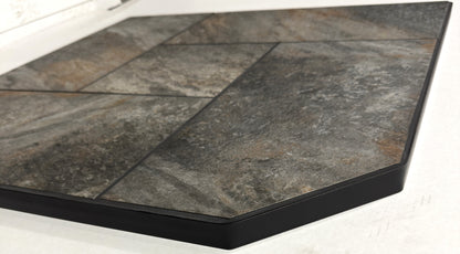 Dominus Heat Hearth Pad Edge View - Iron Quartzite