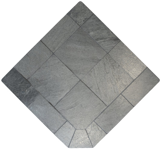 Dominus Heat Corner Hearth Pad - Naturel Silver Slate