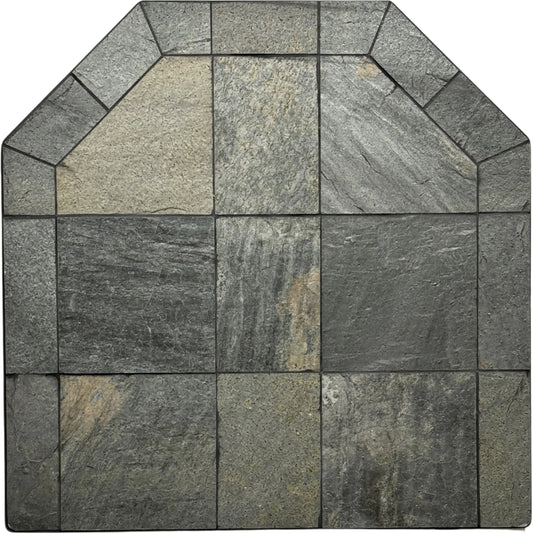 Dominus Heat Flat Wall Hearth Pad - Natural Silver Slate