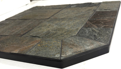 Dominus Heat Corner Hearth Pad - Natural Silver Slate - Dominusheat