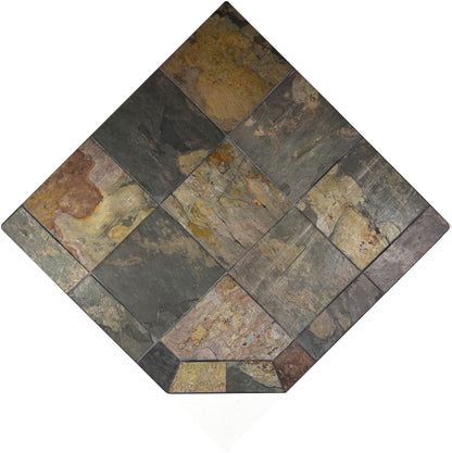 Dominus Heat Corner Hearth Pad - Peacock Slate - Dominusheat