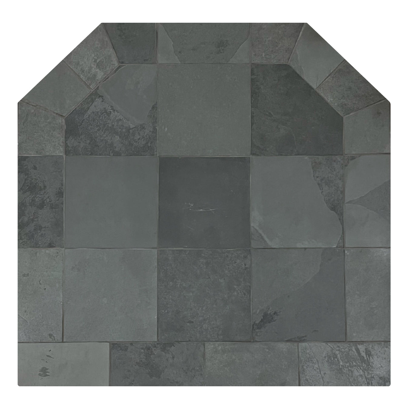 Dominus Heat Flat Wall Hearth Pad in Smokey Grey Slate