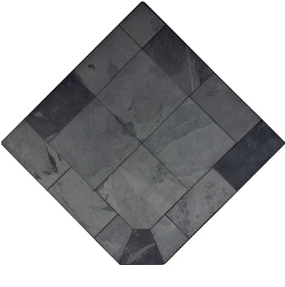 Dominus Heat Corner Hearth Pad - Smokey Grey Slate