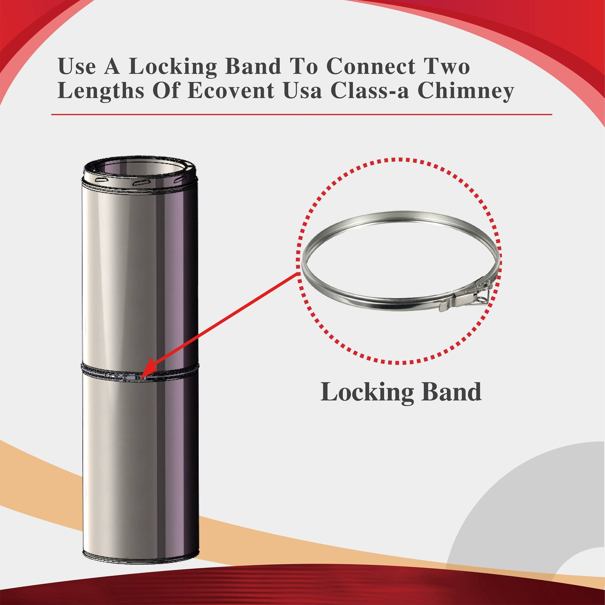Locking Band for 6" Inner Diameter Chimney Pipe