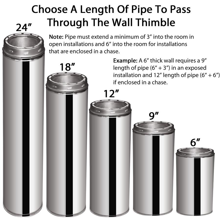 Through The Wall Kit for 6 Chimney Pipe with Chimney Cap