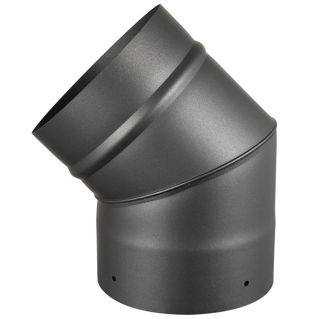 45 Degree Elbow for 8" Diameter Single Wall Black Stove Pipe