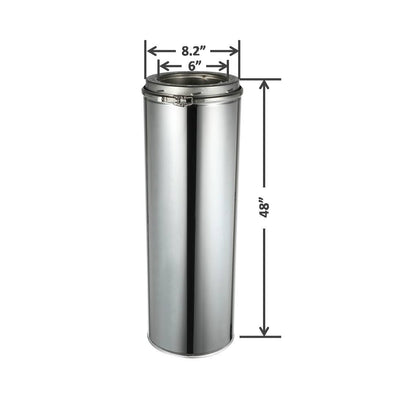 Double Wall Chimney Pipe 6" x 48"