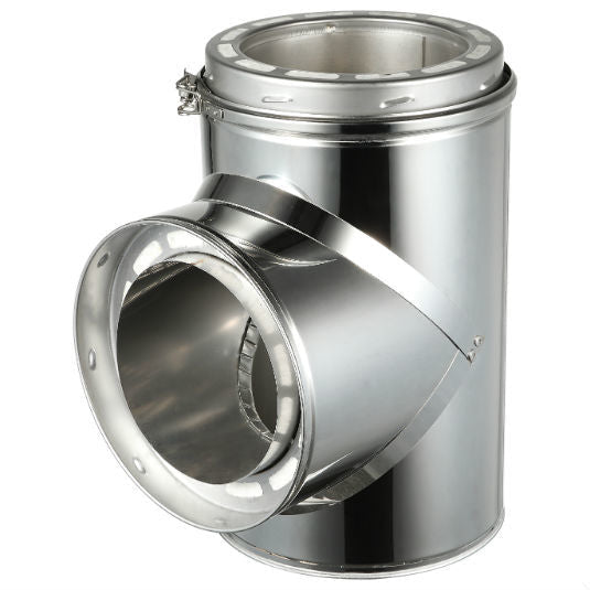 Tee with Clean-Out Cap for 6" Inner Diameter Chimney Pipe